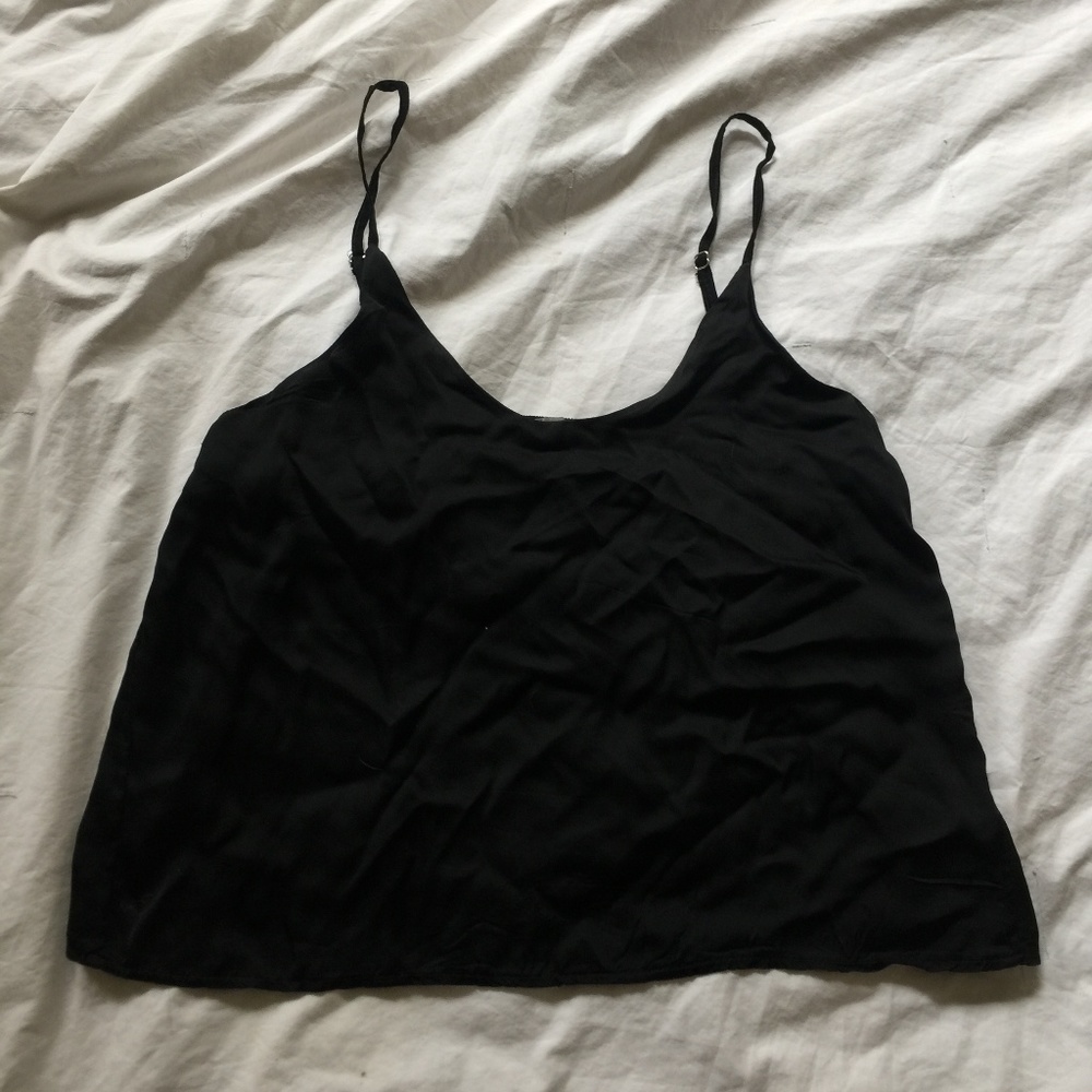 Don't Ask Why Cropped Black Tank Top